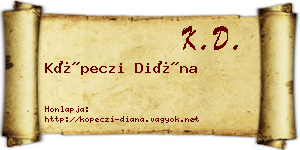 Köpeczi Diána névjegykártya